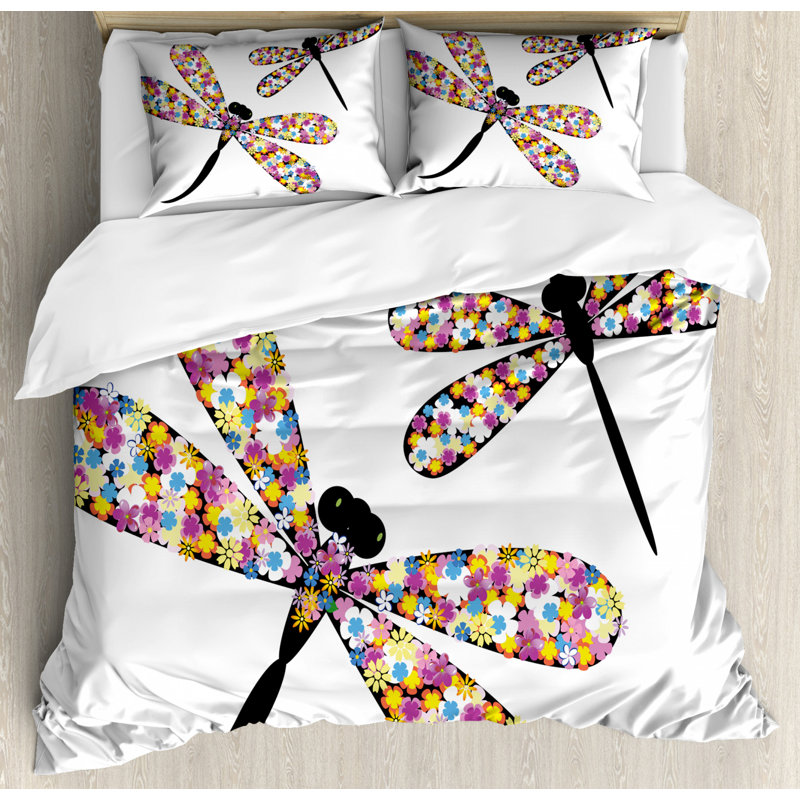 Ambesonne Cottage Americana Floral Duvet Cover Set
