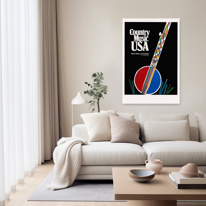 Affiche murale contemporaine Country Music USA, 60" H x 40" W