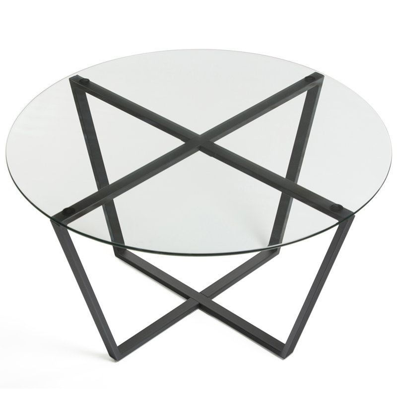 Moby Glass Top Single Coffee Table, Clear