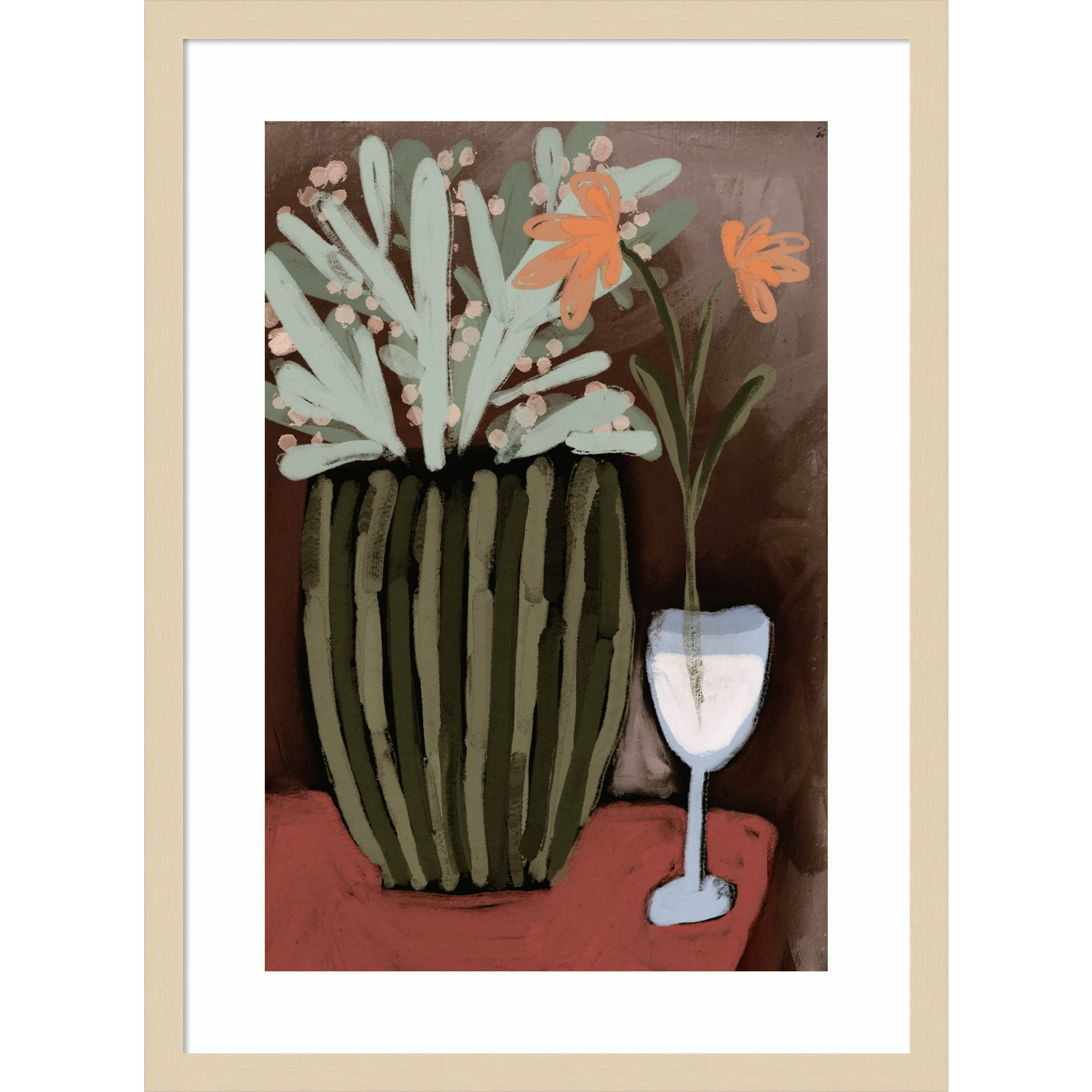 Lyn "Floral Still Life No. 4" Print, Brown, 25" H x 19" W
