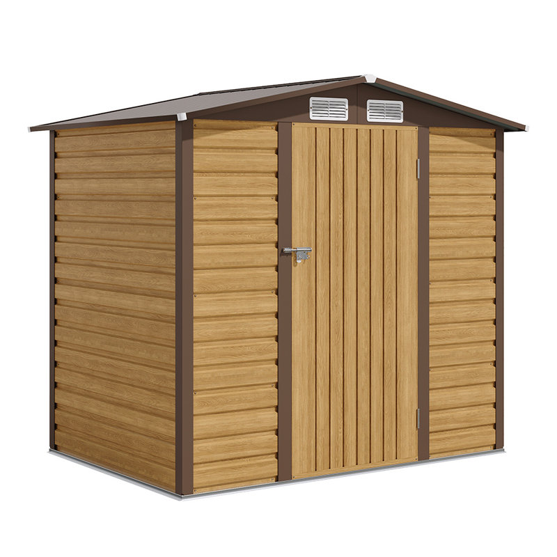 Carah 6 ft. W x 4 ft. D Metal  Apex Garden Shed