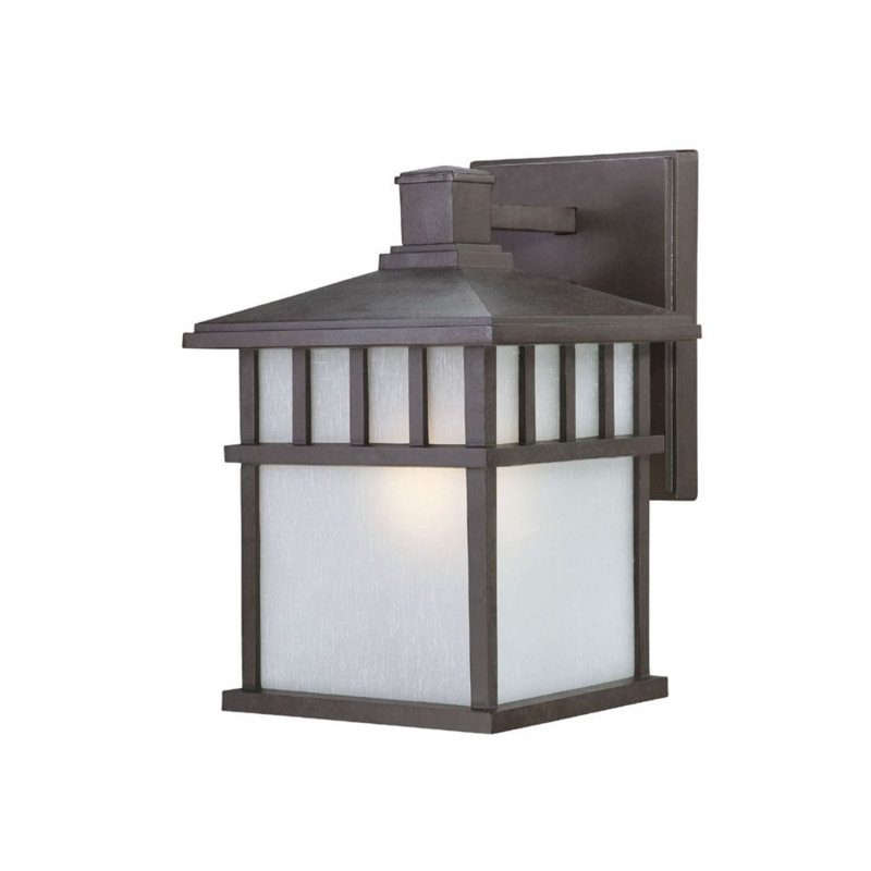 Lanterne murale d'extérieur à 1 ampoule Foskey, H 10,5 po x l 7 po x P 8,5 po, Fer de l'ancien monde