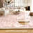 Distressed Abstract Non Slip Washable Area Rug(6'X9', Pink)-778316862