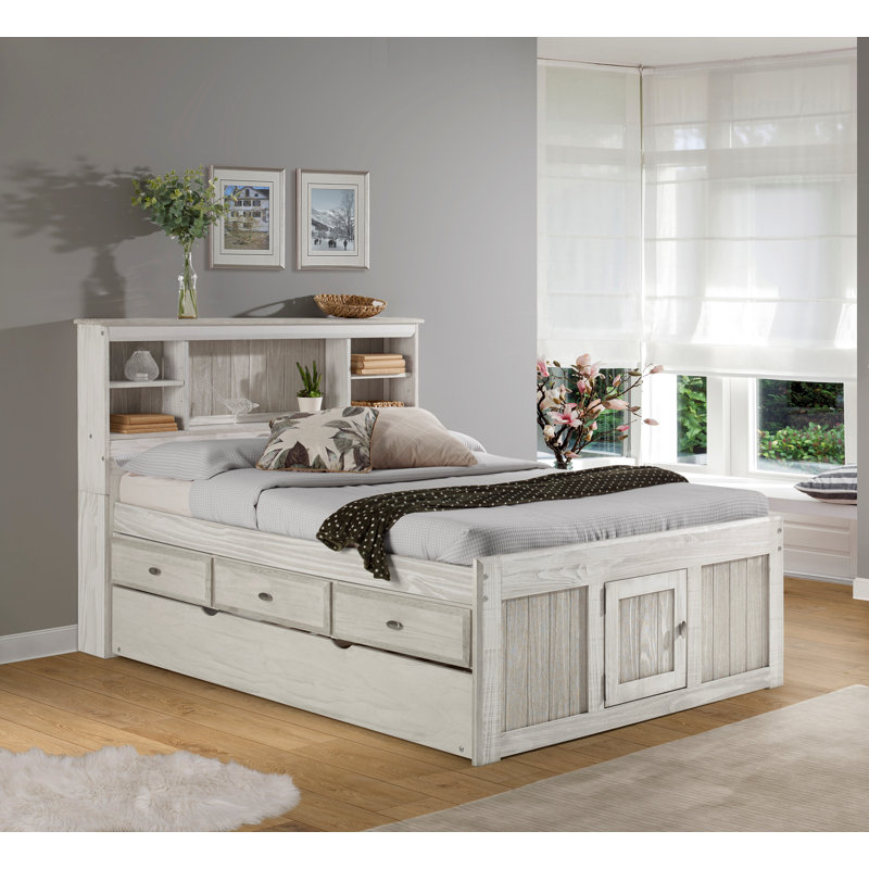 Beckford Solid Wood Mate's & Captain's Bed with Bookcase