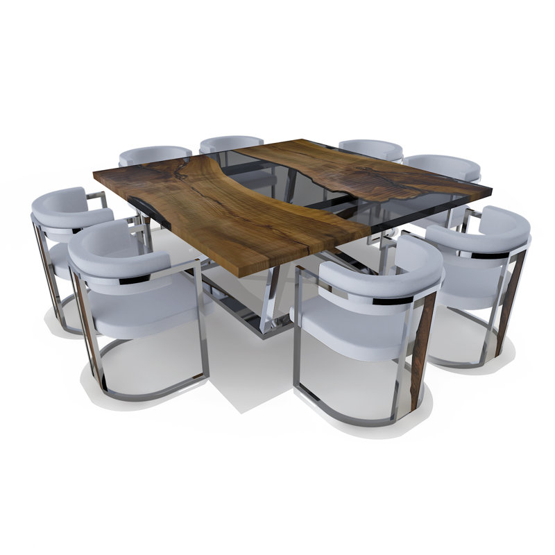 Abruzzo Walnut Wood Dining Table, 36" L x 36" W