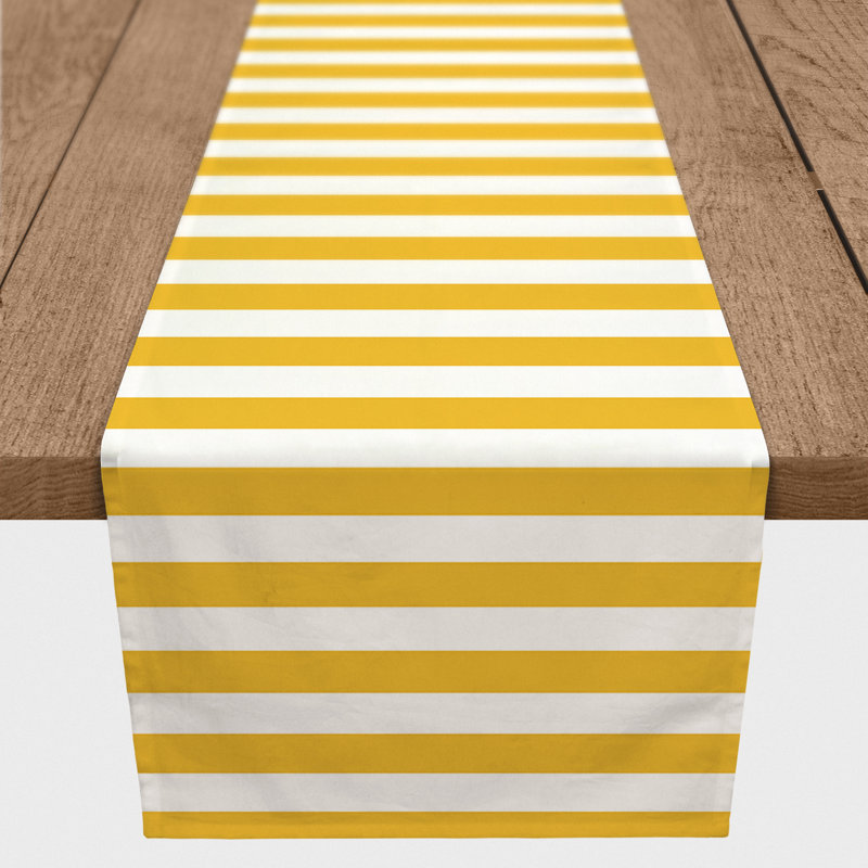 Chemin de table Chelene, P 16 po x L 90 po, Jaune, Rayé