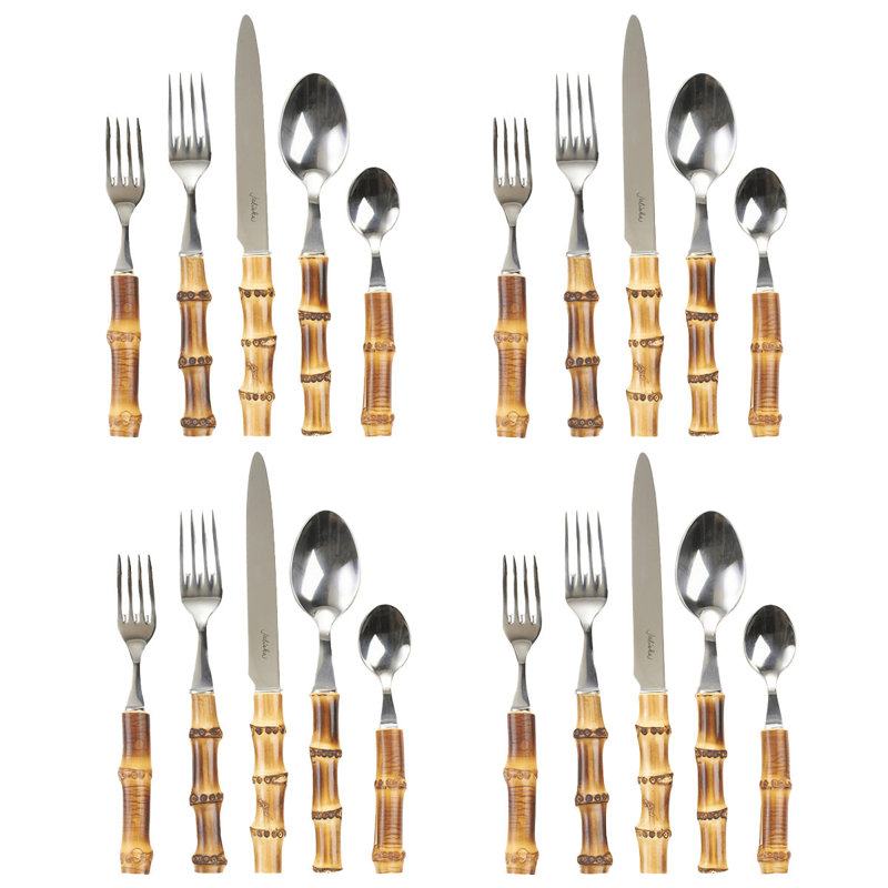 Bamboo 20 - Piece Place Setting, Natural