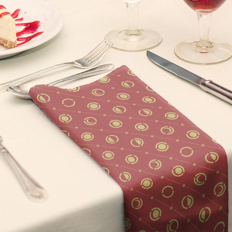 Noira Gothard Cotton Geometric Square Napkin, Red/Yellow, 0.1" H x 22" W x 22" D, Cotton Twill