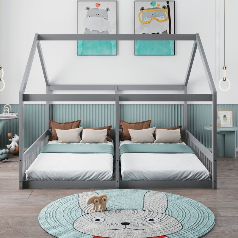 Lit plateforme simple Defford, Gris