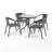 Amlie 28.75" W Round Glass 4-Person Dining Set with Stackable Chairs-743294980