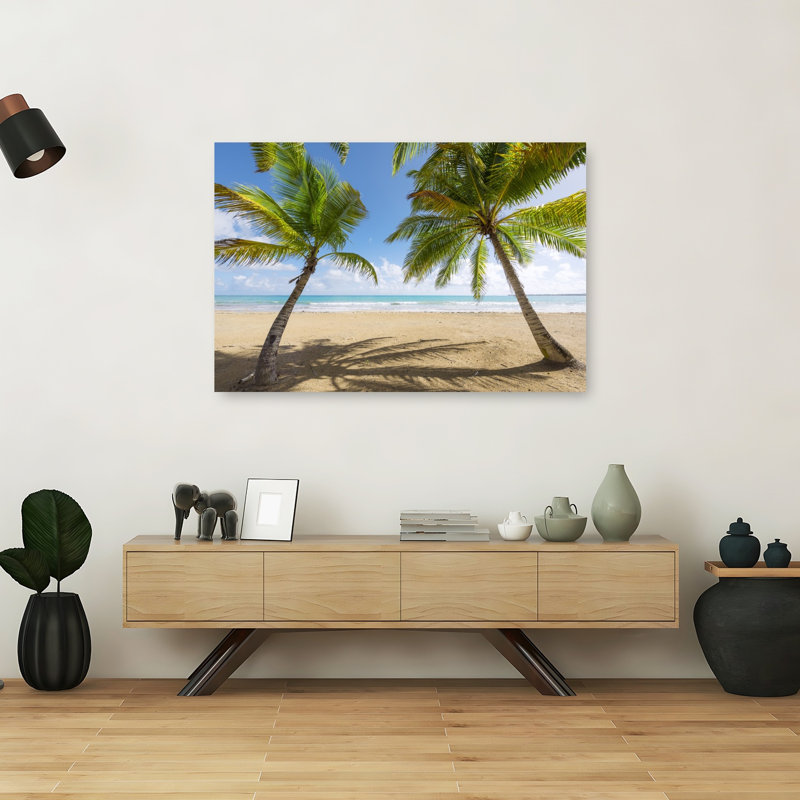 Palmy Beach, palmier abstrait, impression d'art mural côtier, H 40 po x l 60 po