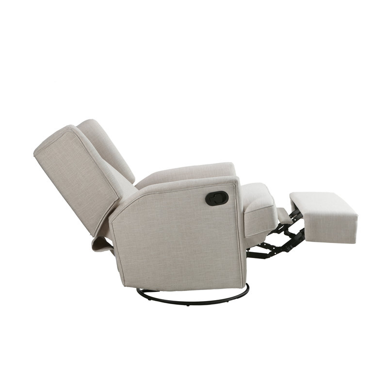 Swivel Reclining Glider, Oatmeal Polyester Blend
