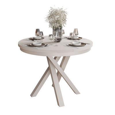 Extendable Oval Metal Base Dining Table