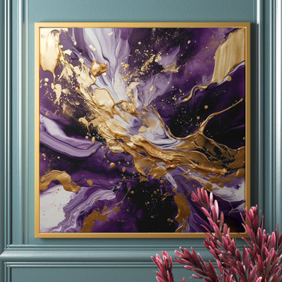 Mauve et or liquide Magic III - Art mural abstrait pour le salon