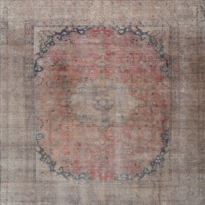 Tapis décoratif grise orientale Earnhardt, Rond 6 pi