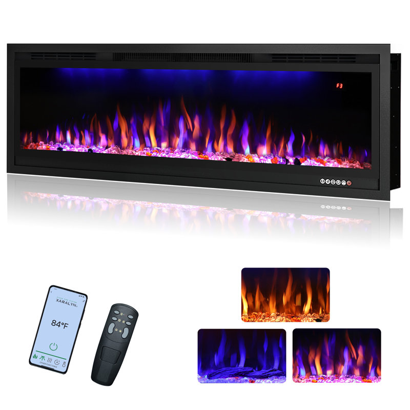 Electric Fireplace Inserts Smart , 17.72" H x 52.26" W x 6.3" D