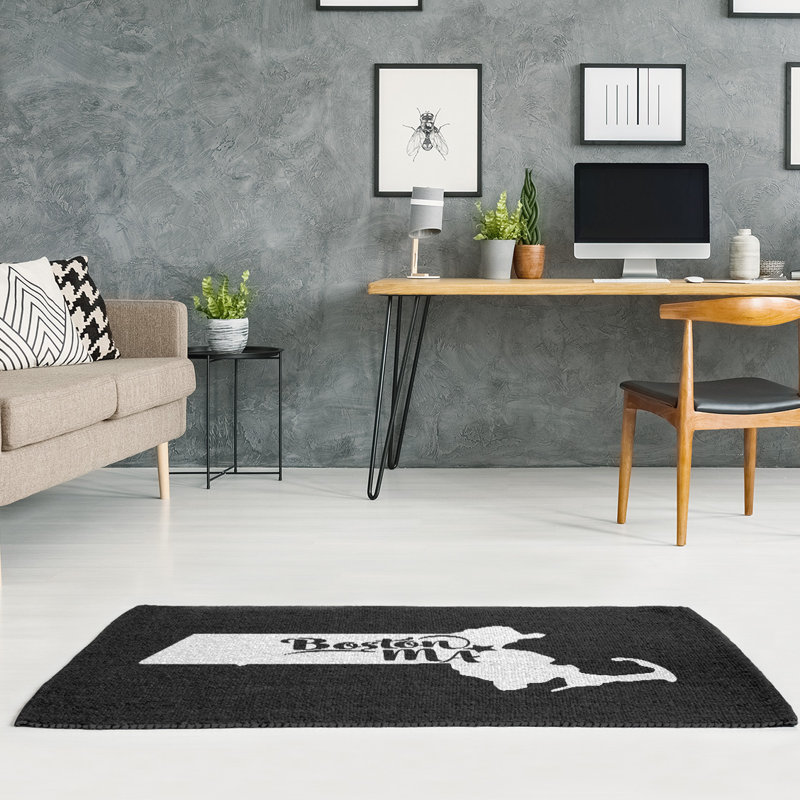 Tapis noir boston massachusetts, Rectangle 5 pi x 7 pi, Non