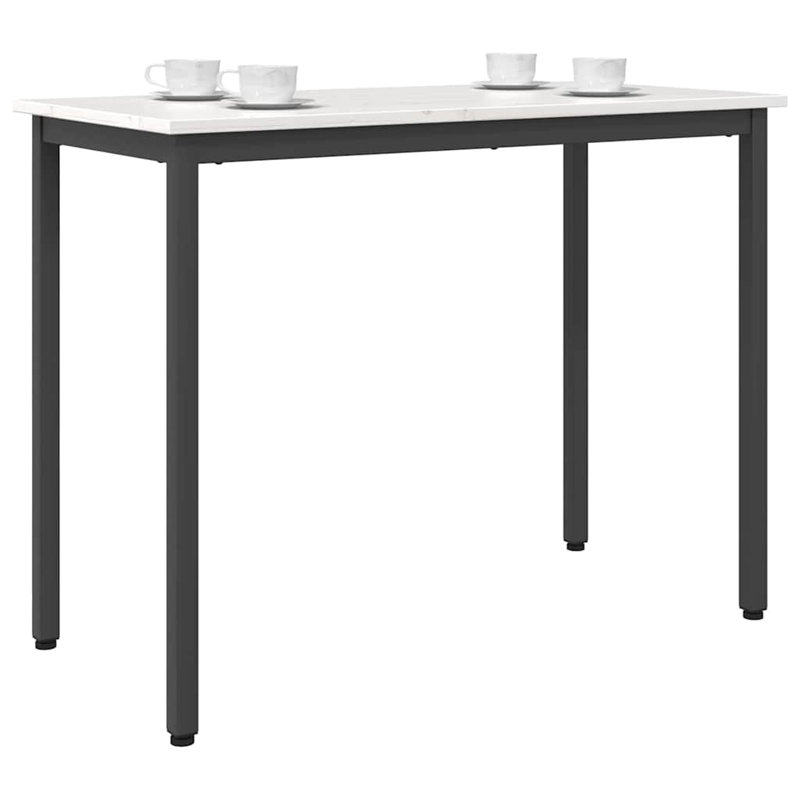 Metal Base Dining Table, White