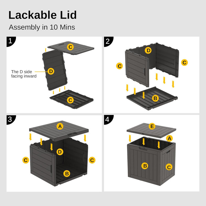 Gray Resin Lockable 31 Gallon Outdoor Deck Box