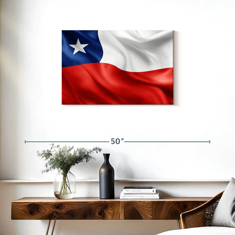 Waving Chile Flag, 20" H x 30" W