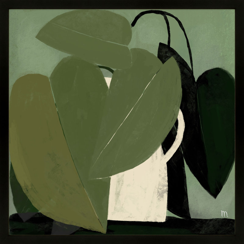 Plant Green On Green - Reproduction de photo encadrée sur papier, Noir, H 36 po x l 36 po