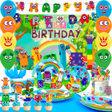 112 pièces décorations d'anniversaire Number Blocks, vaisselle de fête Number Blocks 