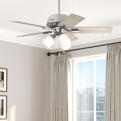 44" Crystal Peak 5 - Blade Ceiling Fan With Lights and Pull Chains