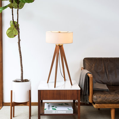 Quattro Solid Wood 31" Tripod Table Lamp