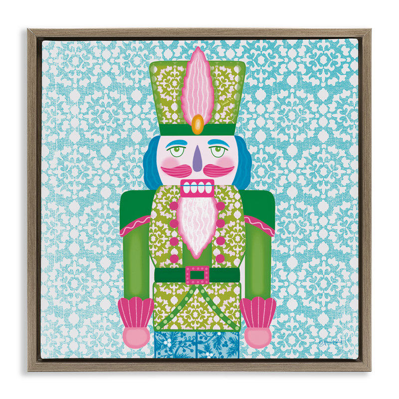 Cadre flottant de couleur casse-noisette aux couleurs vives, design par Annie Lapoint, H 25 po x l 25 po