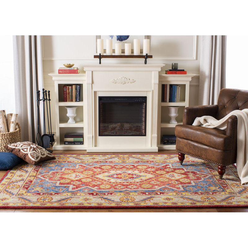 Antiquity Hand Tufted Wool/Cotton Oriental Rug in Red/Beige, Rectangle 4' x 6'