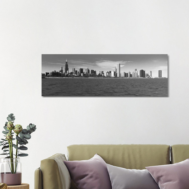 Chicago Skyline Cityscape - Wrapped Canvas Panoramic Print, 121.92 cm H x 40.64 cm W x 1.91 cm D