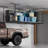 4x8FT Overhead Garage Storage Rack, Heavy-Duty Adjustable Ceiling Shelving System (22"-42"H) with Side Guardrails, 700 lb Capacity