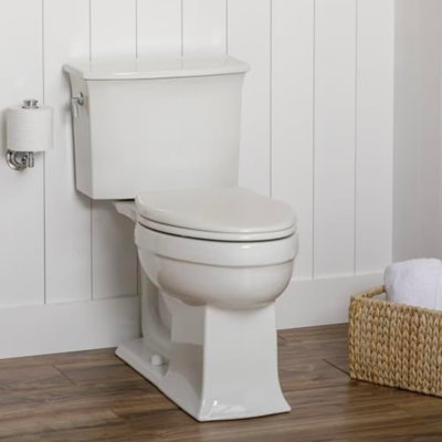 Slow Close Toilet Seat, Sleek Chrome Hinges And Adjustable Perfect Fit Wood Seat, Made In USA, Round, White