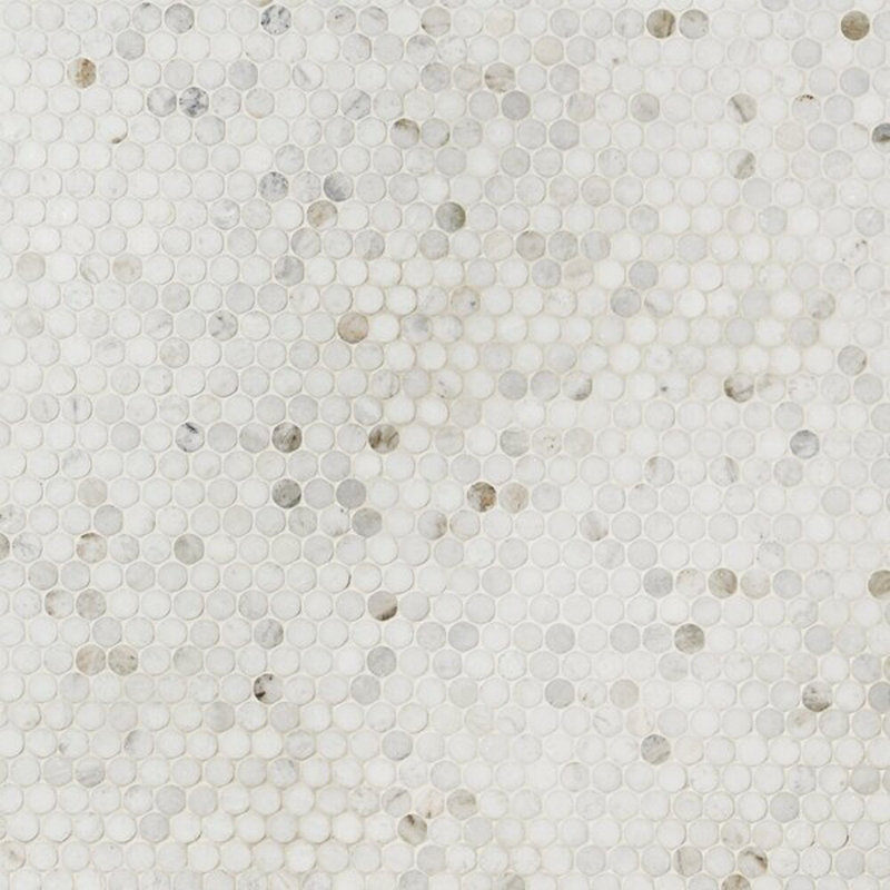 Alaska White 2" Hexagon Polished Marble Mosaic Tile
