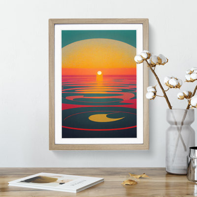 Peaceful Sunset Abstract - Framed Print