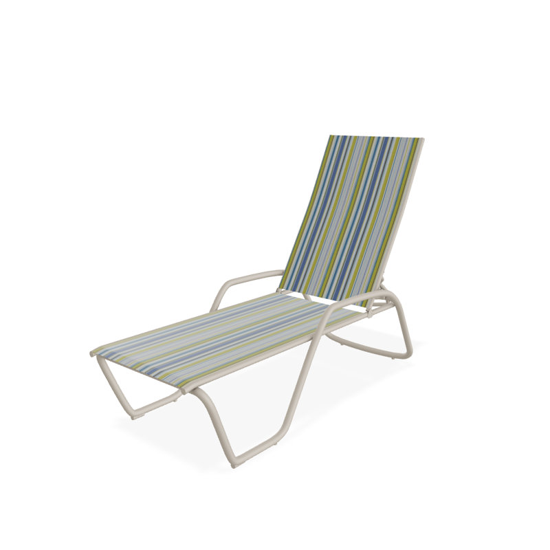 Outdoor Rust-Resistant Metal Chaise Lounge, Textured Desert, Coastline