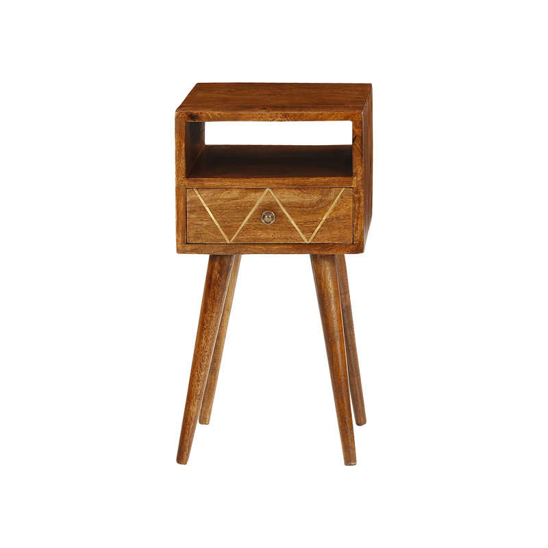 Cecelia 30cm W Solid Wood Bedside Table