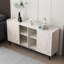 Meuble de salon de style Mid-Century moderne avec meuble télé et armoire de rangement blanc Curio