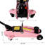 Chariot hydraulique de 1,5 tonne à profil bas, cric de course en acier, plage de levage de 5 po à 11,8 po, avec boîtier en plastique, couleur rose