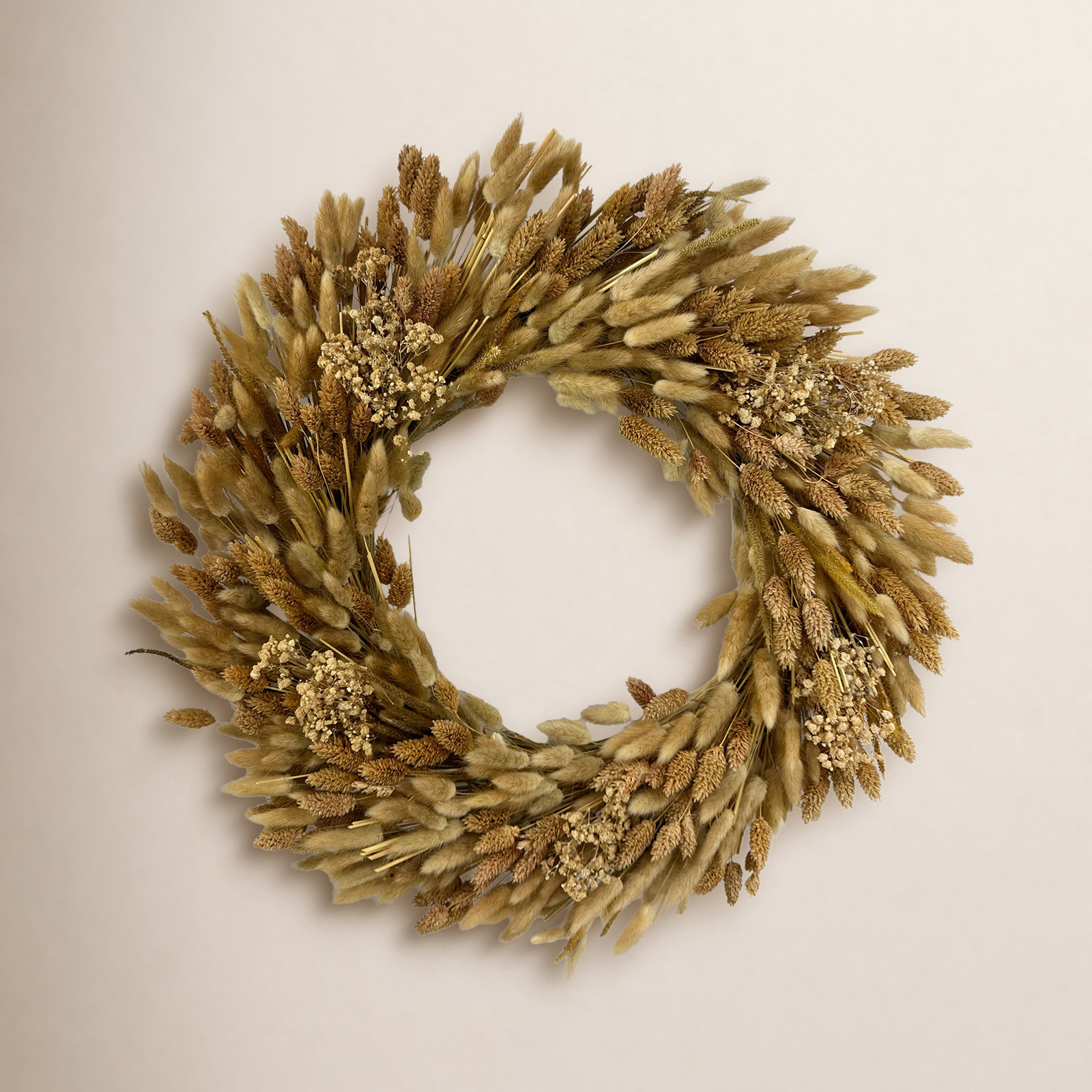 21'' Preserved Wheat Fall Wreath, Brown