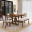 Ensemble de table de salle à manger extensible 76,89 "moderne 6 pièces avec rallonge amovible, 4 chaises et banc-1335934488