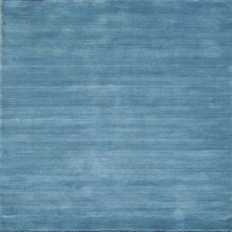 Tapis de zone bleu contemporain, Carré 4 pi
