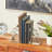 Cole And Grey Glass Stacked Squares Decorative Bookends With Silver Orbs