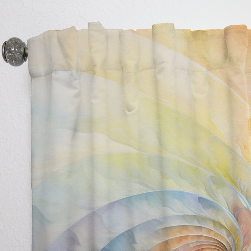 Ghaith Rainbow Serenade of Spirals - Modern Velvet Curtain - Room Darkening - 1 Panel, 52" W x 63" L