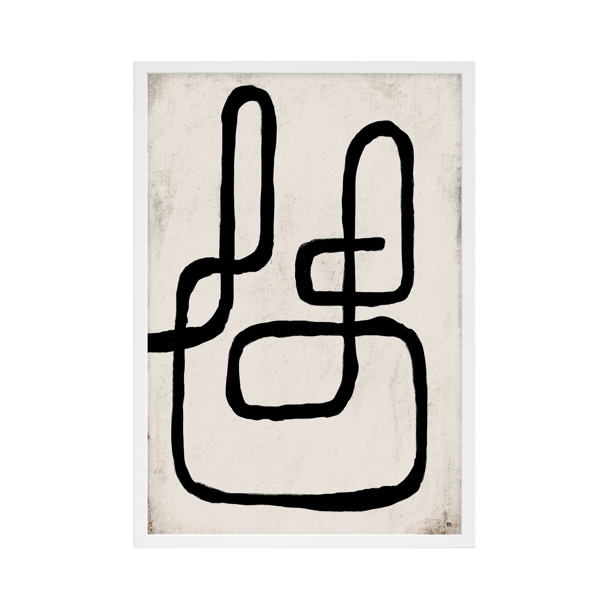 Linework 1 by StudioM, White Framed Paper, 20" H x 14" W x 1.25" D