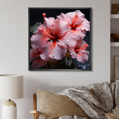 " Pink Hibiscus Graceful Curves Harmony "