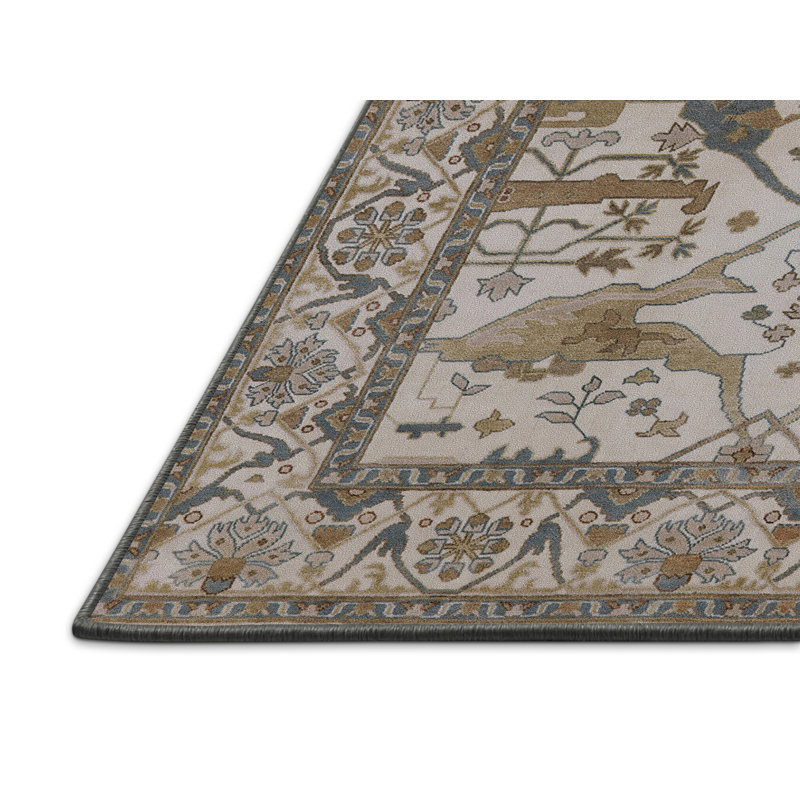 Tapis oriental brun / beige / bleu Arpun, Rectangle 7 pi x 9 pi
