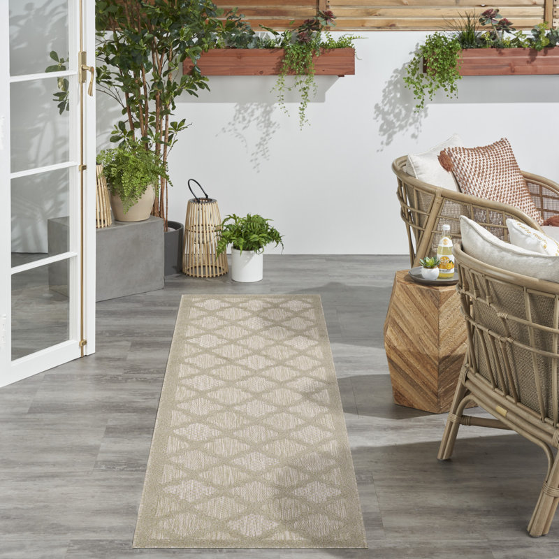 Tapis intérieur / extérieur rectangulaire Monita, Tapis de couloir 2 pi 2 po x 10 pi