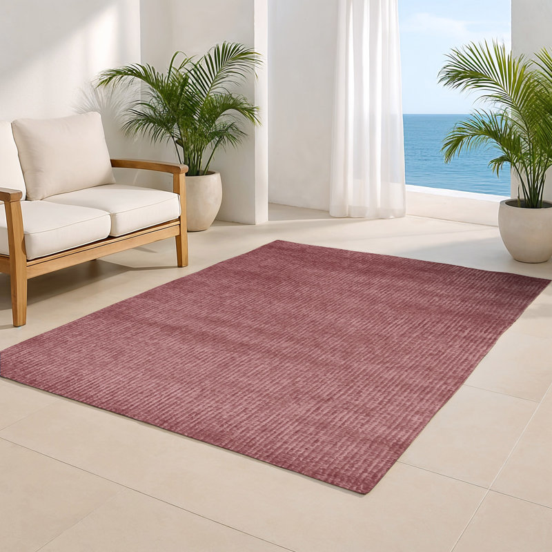 Tapis brun abstrait intérieur et extérieur, Rectangle 5 pi x 7 pi