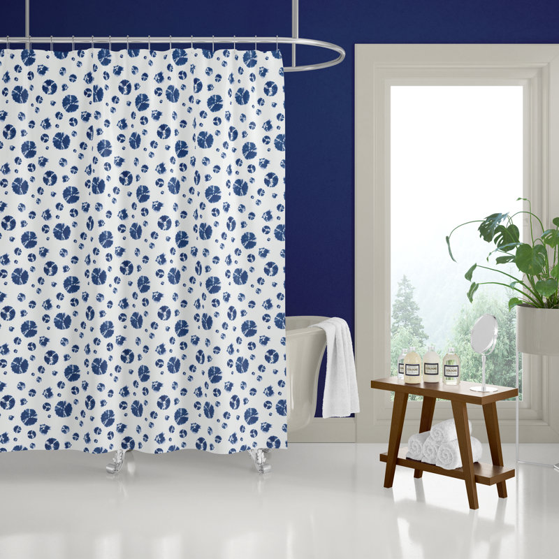 Rideau de douche, Blanc / bleu